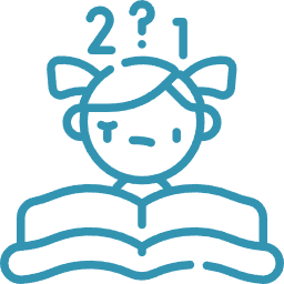 difficulté scolaire - petite fille qui s'interroge devant un livre ouvert