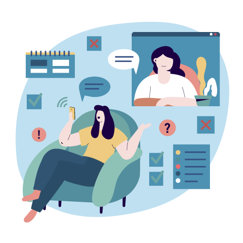 illustration séance neuropsy en visio